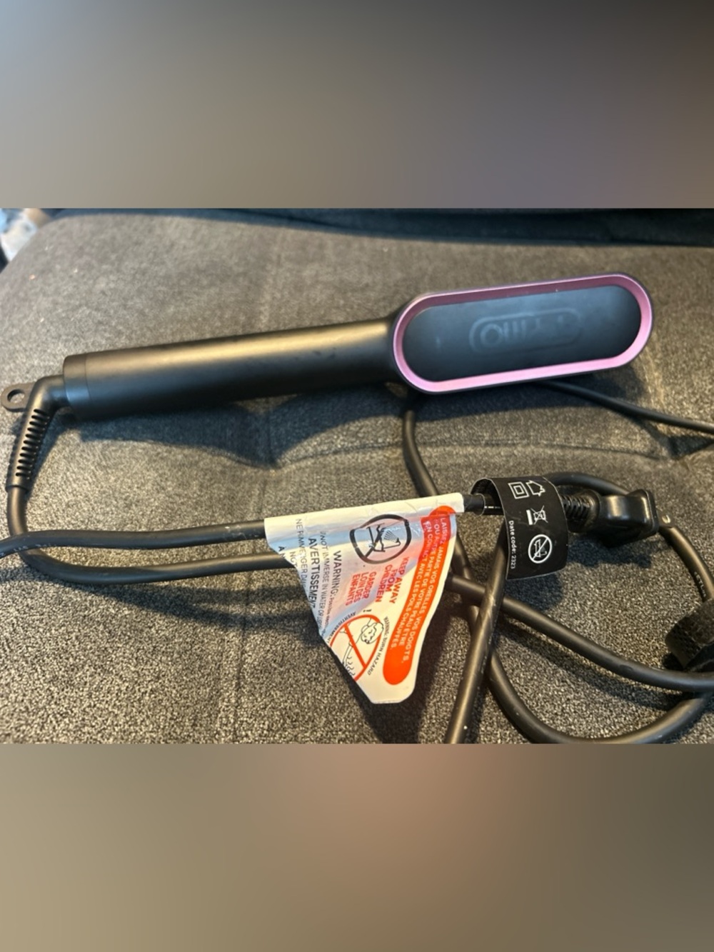 Pink-Trim Mini Hair Straightener Flat Iron - Unbranded
